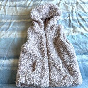 Girls Faux Fur Vest - light pink - size 6